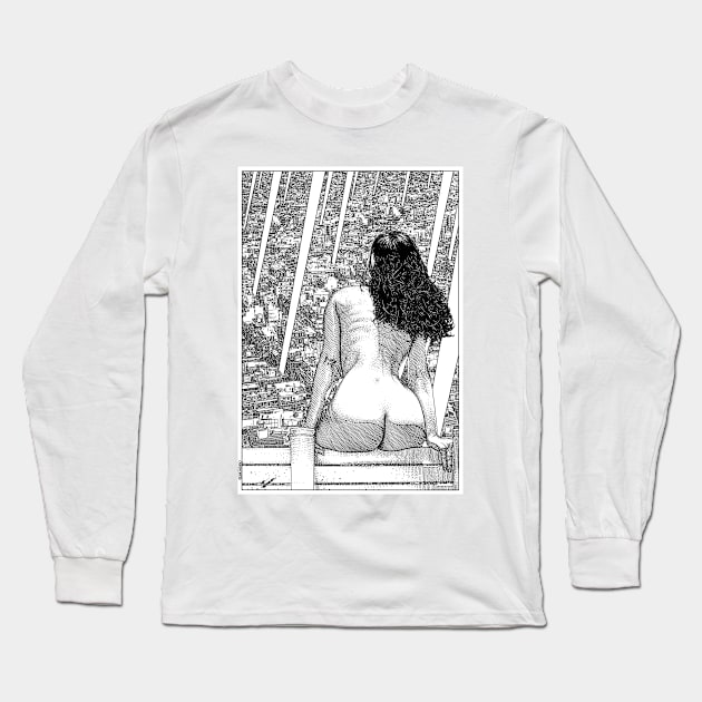 asc 1068 - Le passé du futur antérieur (A ledge at the end of the world) Long Sleeve T-Shirt by apolloniasaintclair